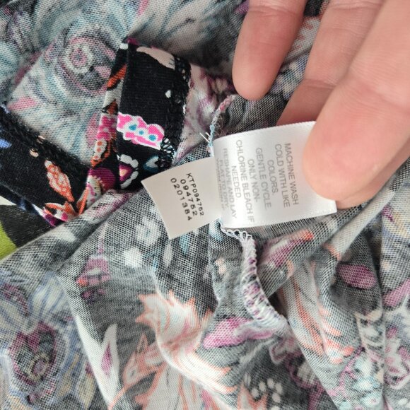 J jill womens size large petite multicolor floral sleeveless tank cotton blend - Picture 5 of 7